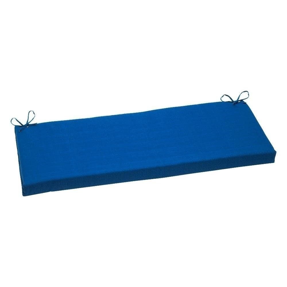 Solid Rectangular Outdoor Soft Reversible Cushion For Patio, 18" x‎ 45", Blue
